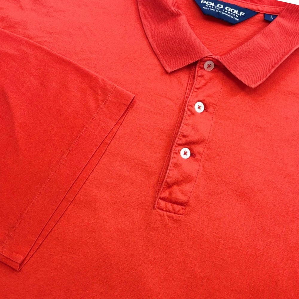 Polo Golf Ralph Lauren Polo‎ Shirt Mens Lg Red Pima Cotton Short Sleeve Preppy